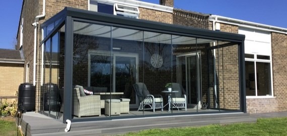 Elegant Anthracite Grey Garden Sunroom